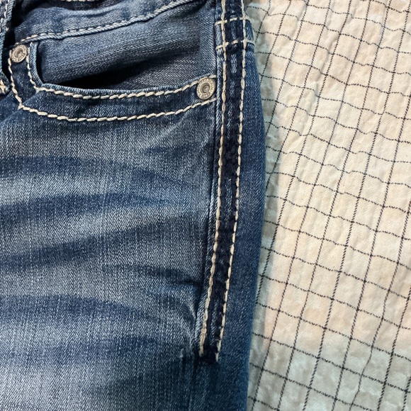 BKE denim Aiden bootleg Women stonewashed jeans 27s 28 inch inseam stitch design - Picture 8 of 11